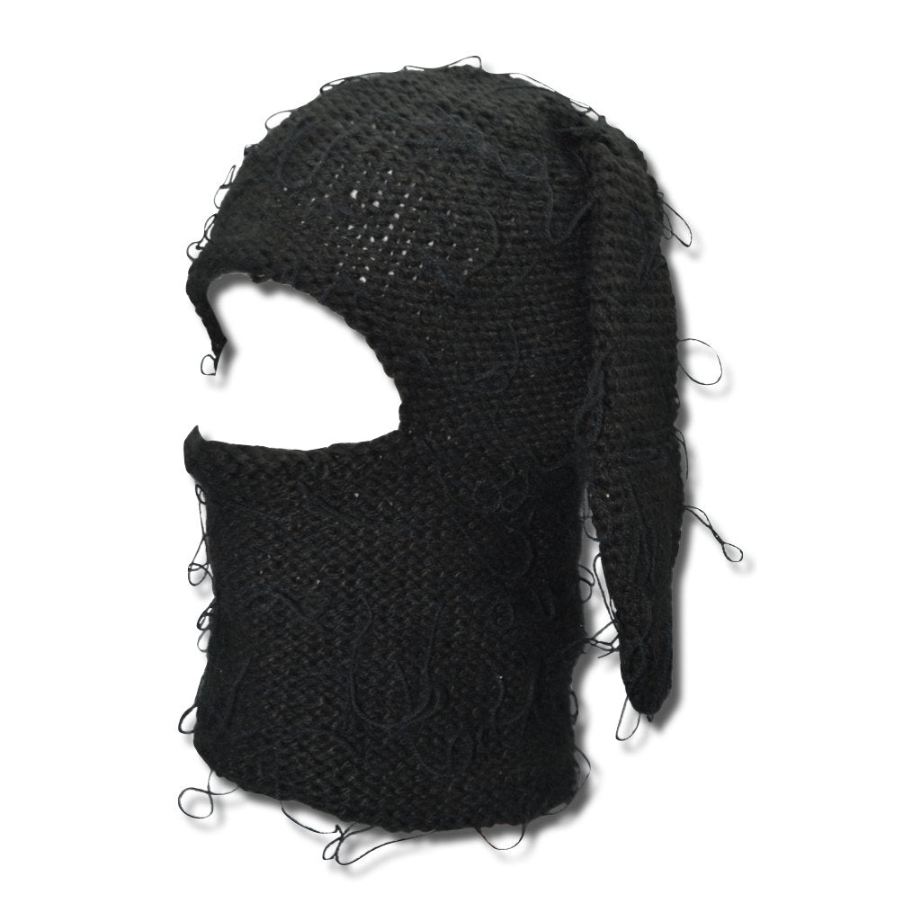 Distressed Black Bunski balaclava plushtrap