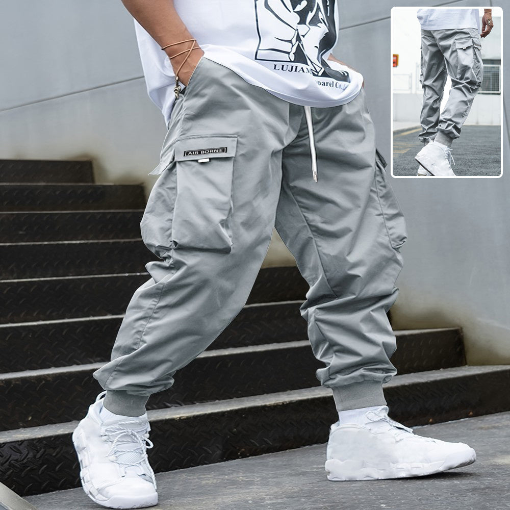 Multi-pocket Cargo Pants Men's Casual Hip-Hop Drawstring Trousers Outdoor Streetwear Sports Pant Drip Haven