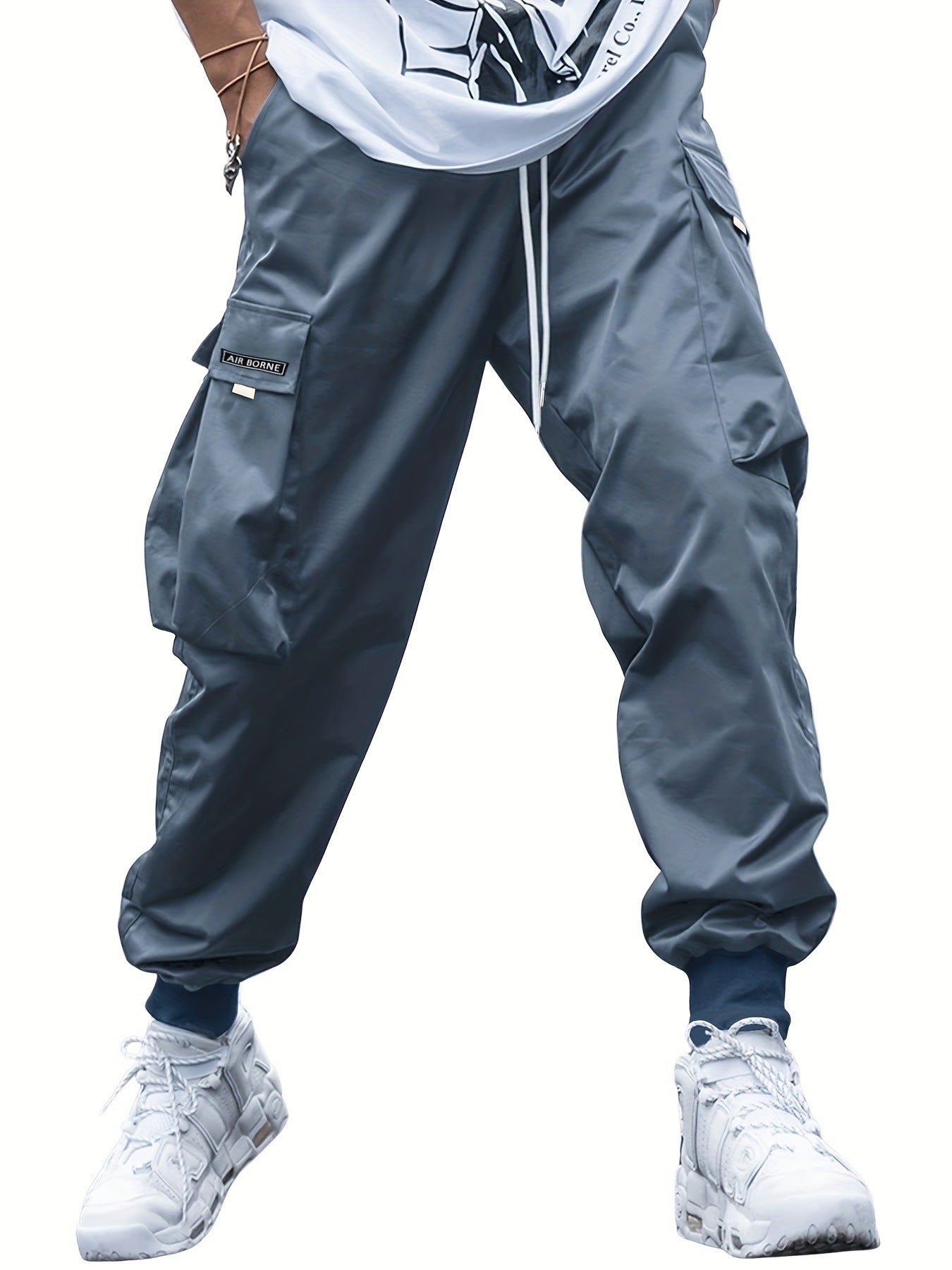 Multi-pocket Cargo Pants Men's Casual Hip-Hop Drawstring Trousers Outdoor Streetwear Sports Pant Drip Haven