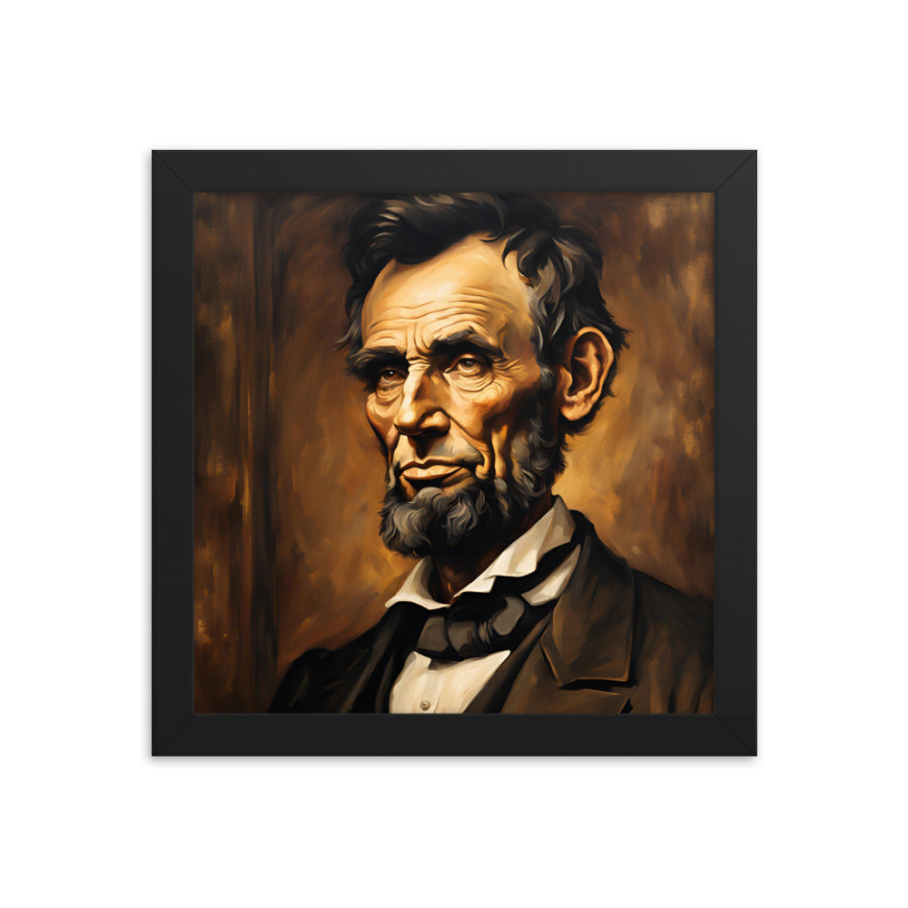 Abraham Lincoln Portrait on Matte Paper Framed Poster MECHANOID LABS