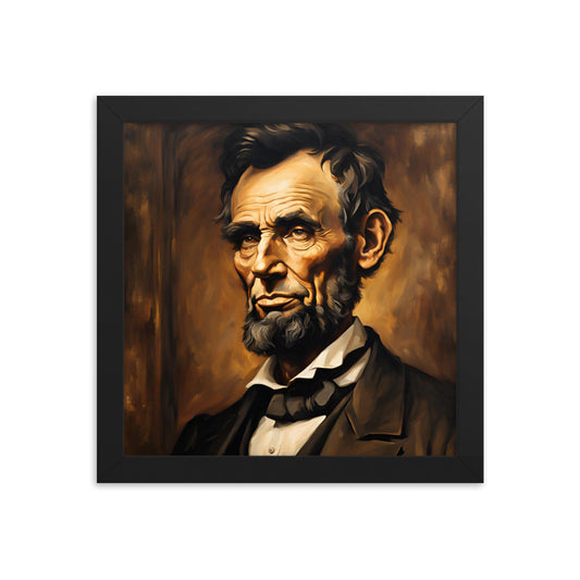 Abraham Lincoln Portrait on Matte Paper Framed Poster MECHANOID LABS