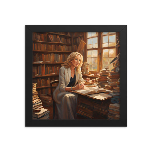J. K. Rowling Portrait on Matte Paper Framed Poster MECHANOID LABS