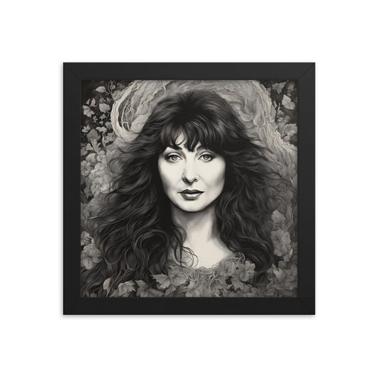 Kate Bush Portrait on Matte Paper Framed Poster MECHANOID LABS