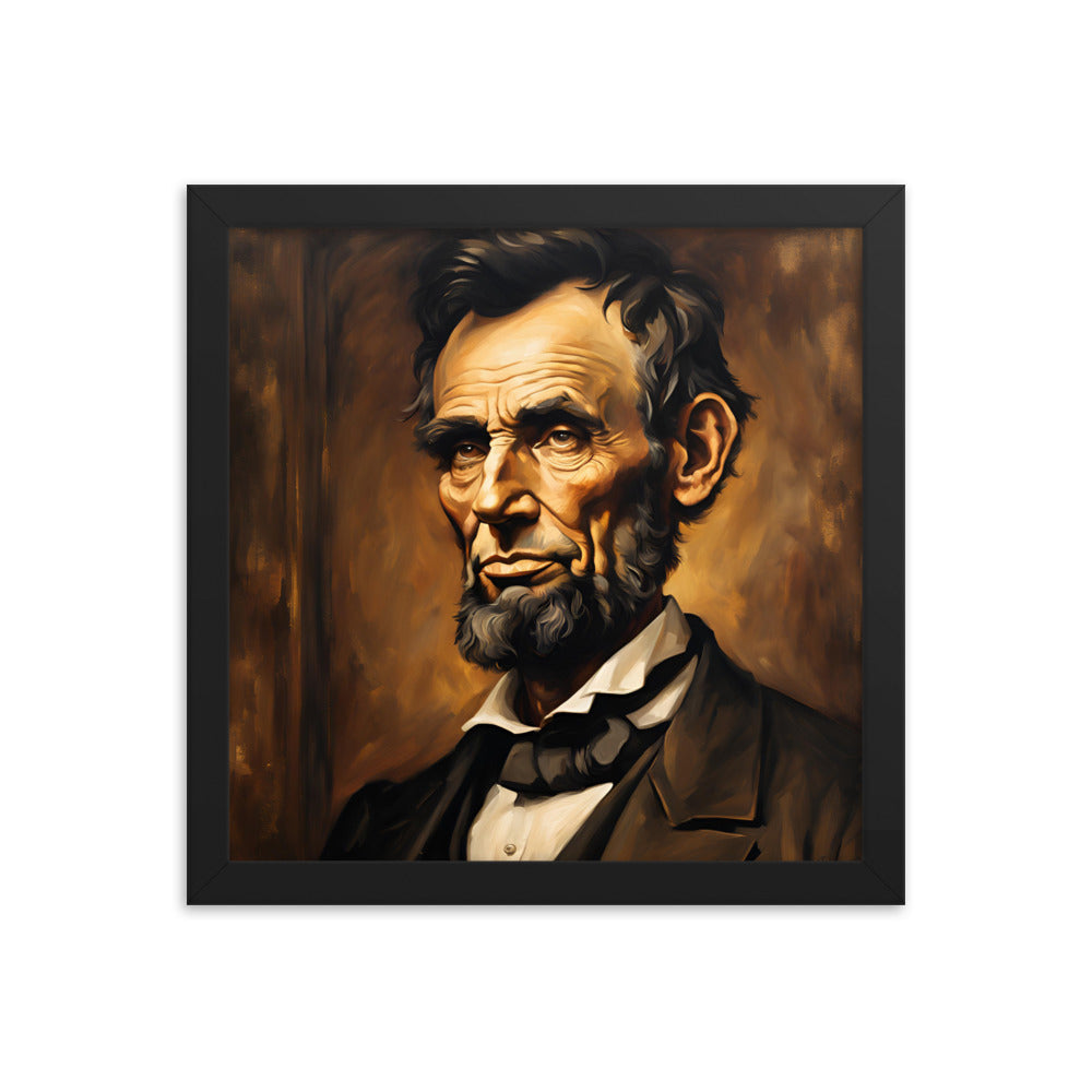 Abraham Lincoln Portrait on Matte Paper Framed Poster MECHANOID LABS