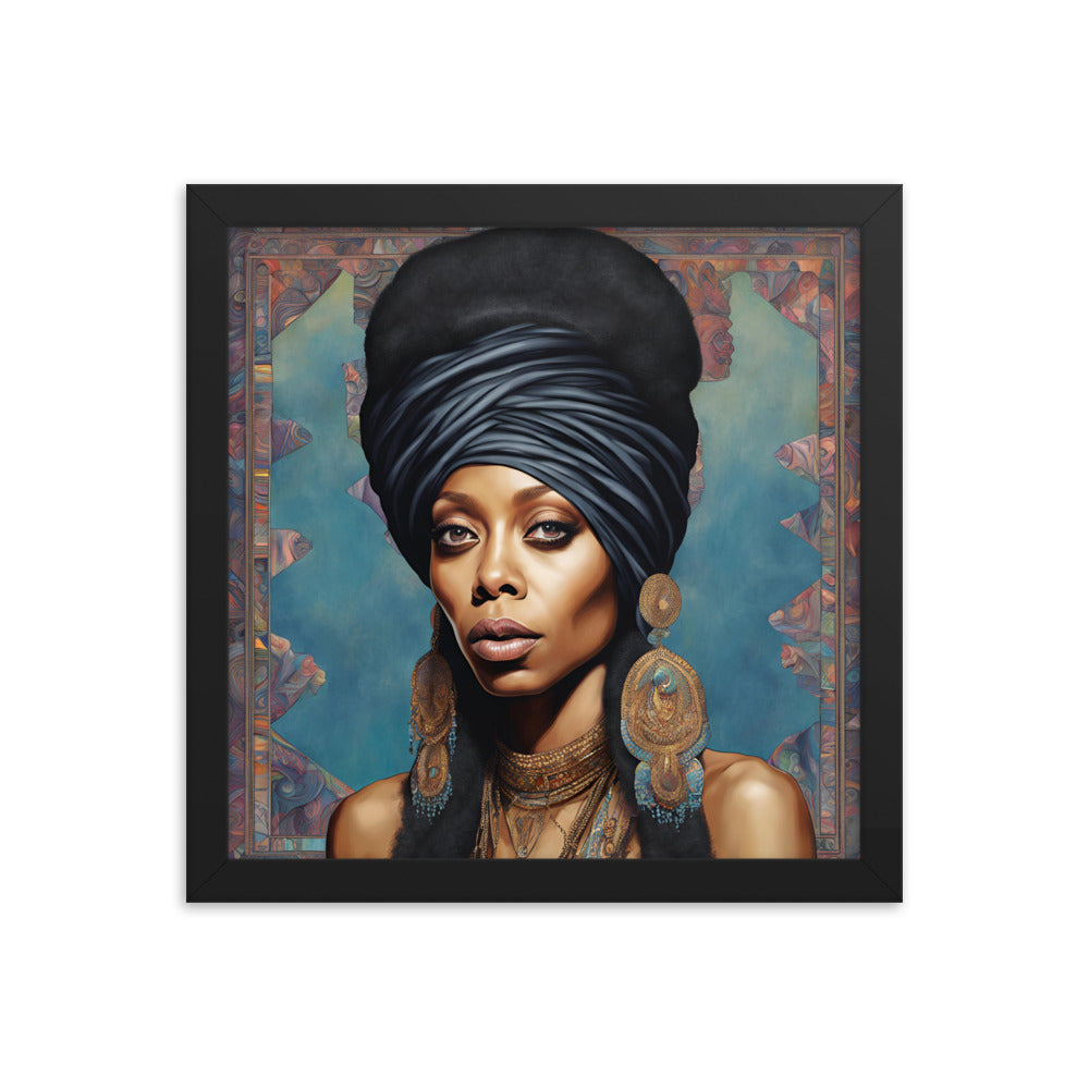 Erykah Badu Portrait on Matte Paper Framed Poster MECHANOID LABS