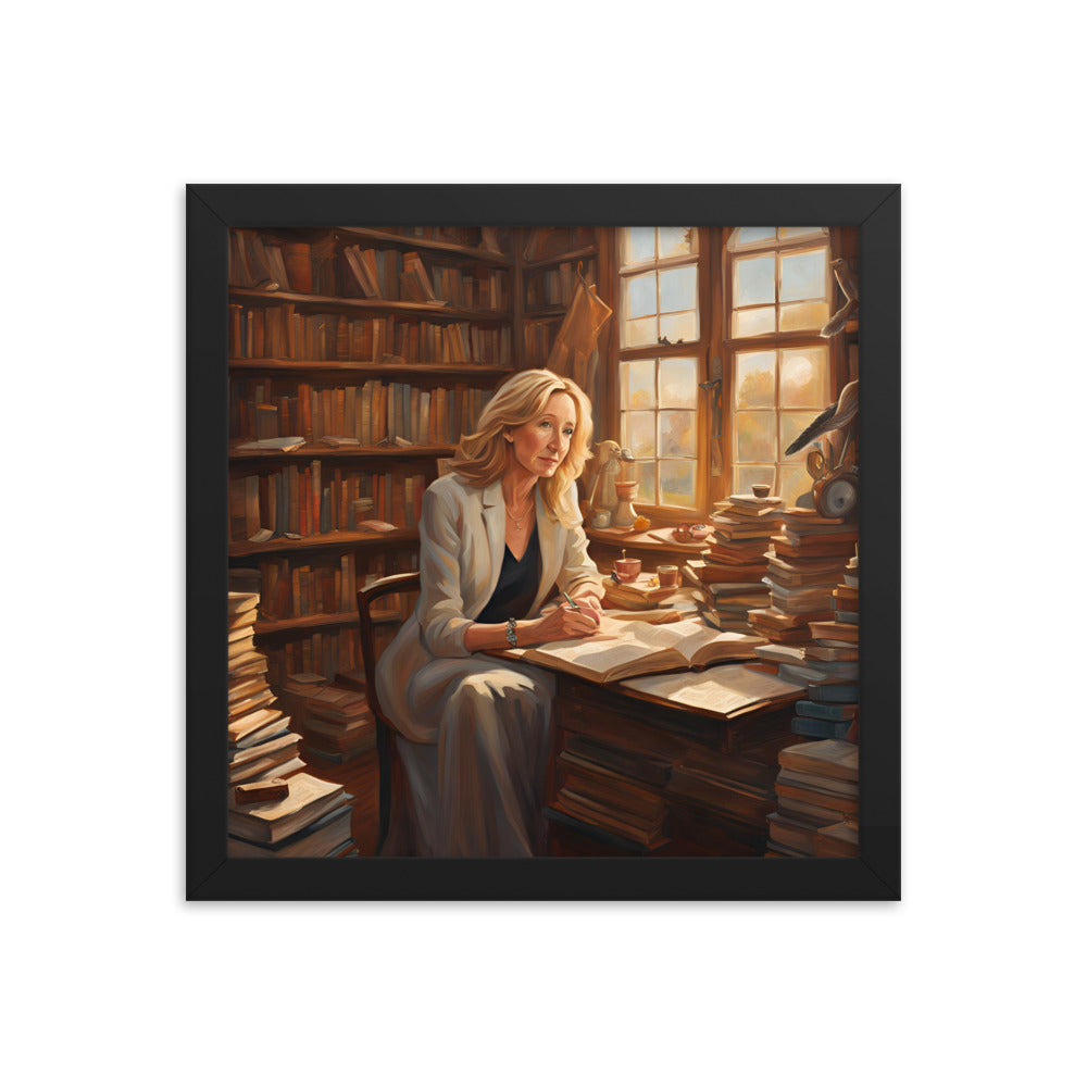 J. K. Rowling Portrait on Matte Paper Framed Poster MECHANOID LABS