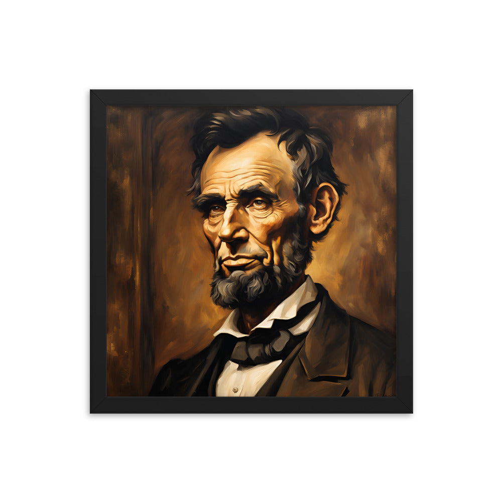 Abraham Lincoln Portrait on Matte Paper Framed Poster MECHANOID LABS
