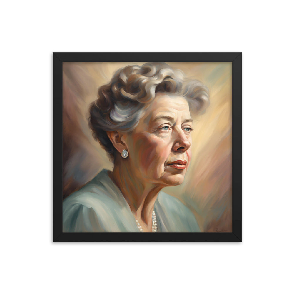 Eleanor Roosevelt Portrait on Matte Paper Framed Poster MECHANOID LABS
