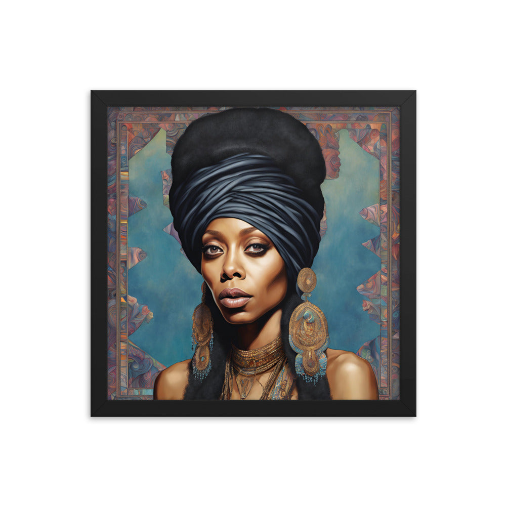 Erykah Badu Portrait on Matte Paper Framed Poster MECHANOID LABS