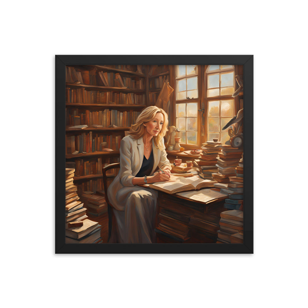 J. K. Rowling Portrait on Matte Paper Framed Poster MECHANOID LABS