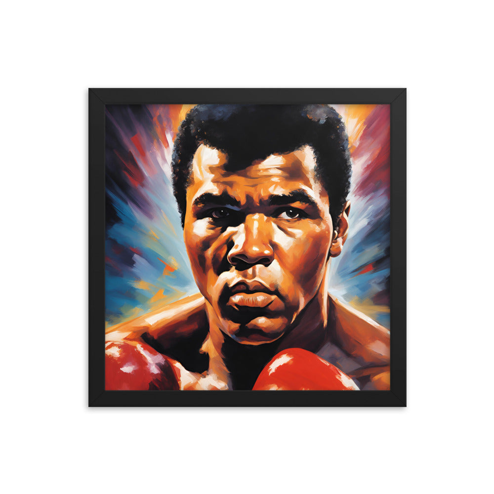 Muhammad Ali Portrait on Matte Paper Framed Poster MECHANOID LABS