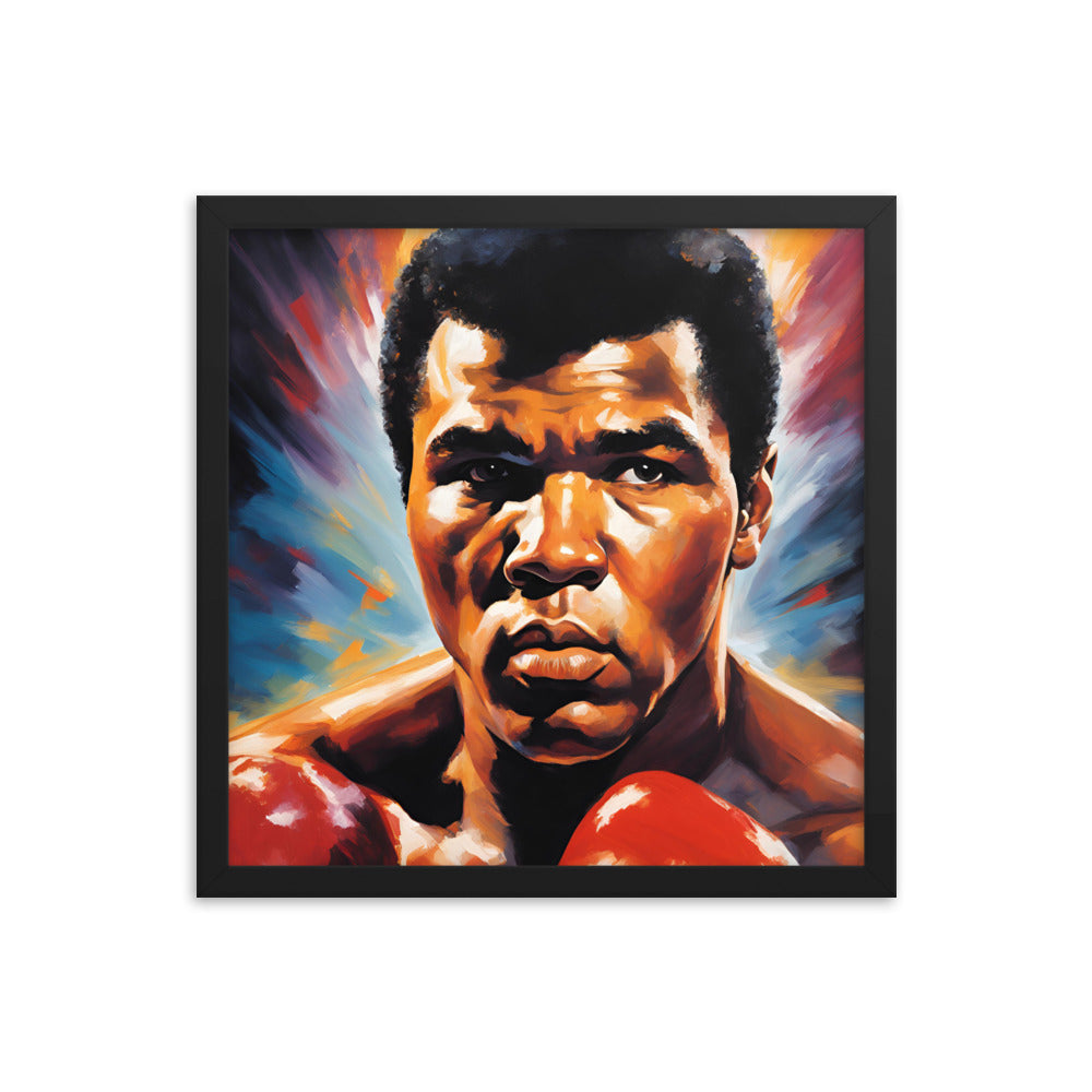 Muhammad Ali Portrait on Matte Paper Framed Poster MECHANOID LABS