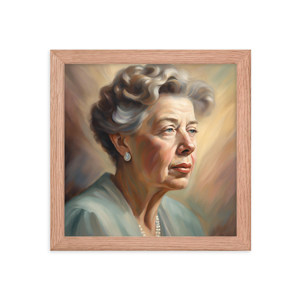 Eleanor Roosevelt Portrait on Matte Paper Framed Poster MECHANOID LABS
