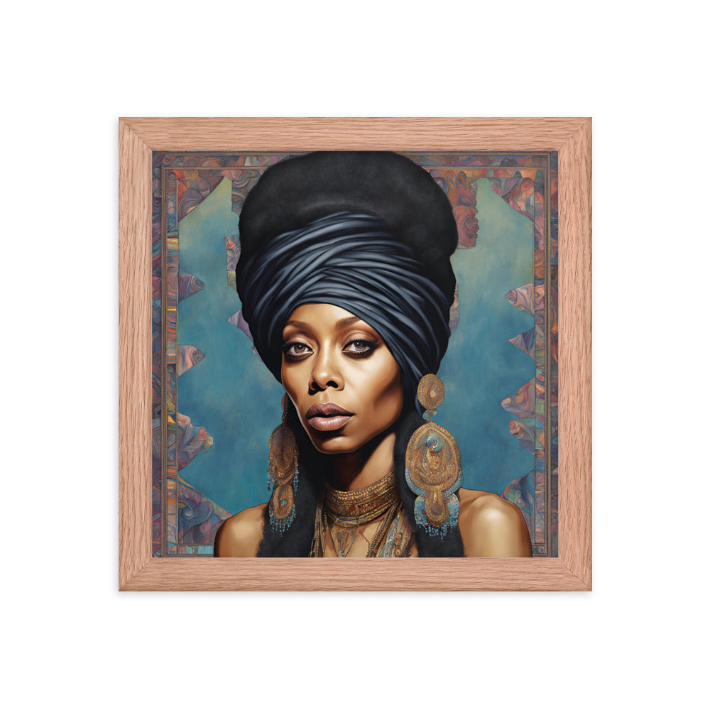 Erykah Badu Portrait on Matte Paper Framed Poster MECHANOID LABS