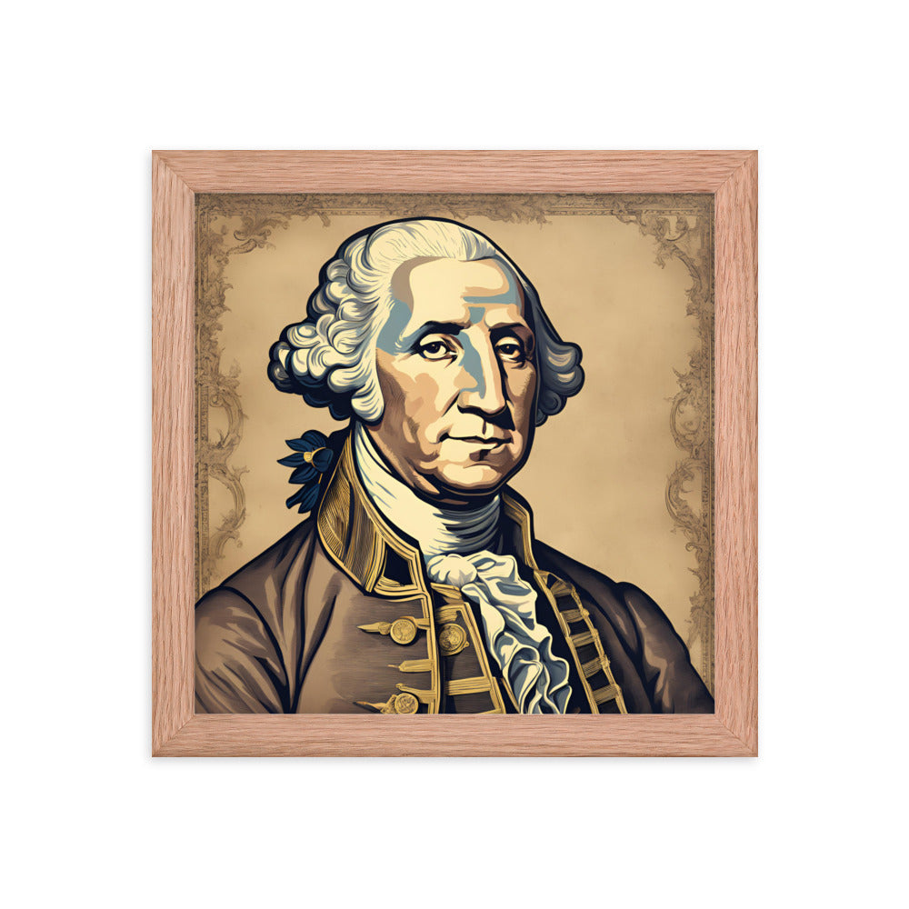 George Washington Portrait on Matte Paper Framed Poster MECHANOID LABS
