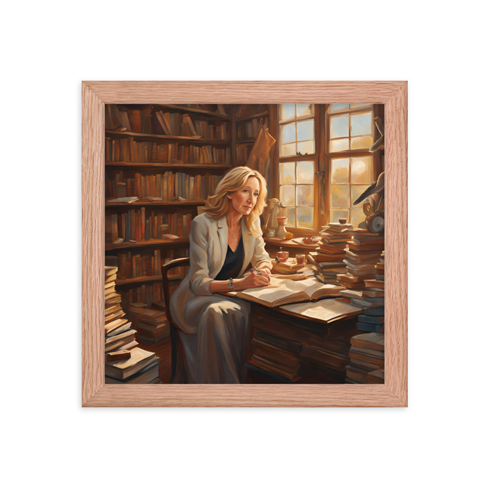 J. K. Rowling Portrait on Matte Paper Framed Poster MECHANOID LABS