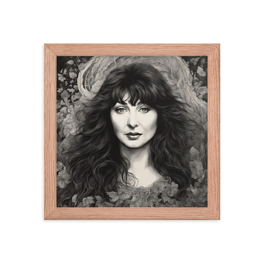 Kate Bush Portrait on Matte Paper Framed Poster MECHANOID LABS