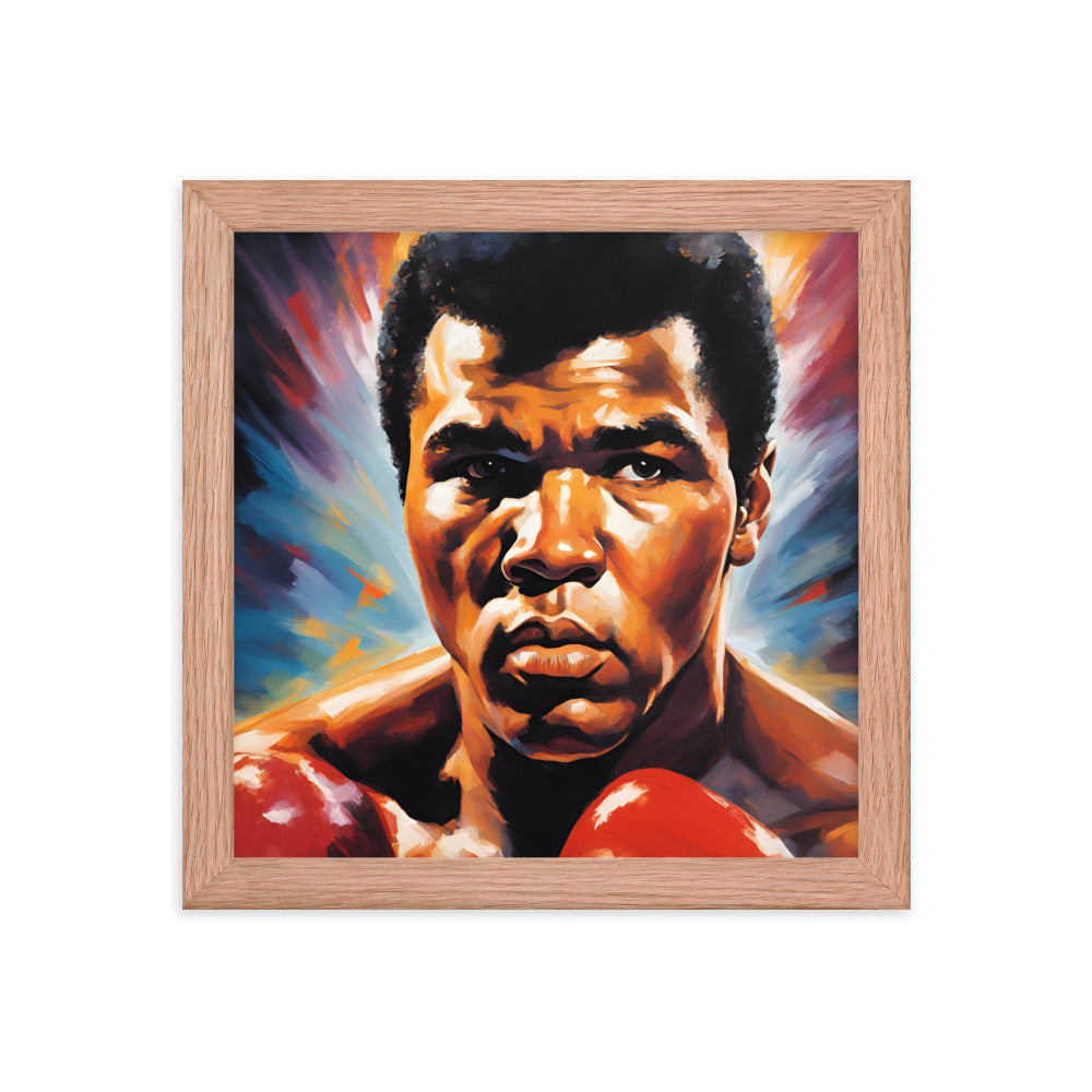 Muhammad Ali Portrait on Matte Paper Framed Poster MECHANOID LABS