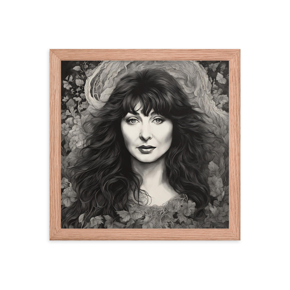 Kate Bush Portrait on Matte Paper Framed Poster MECHANOID LABS
