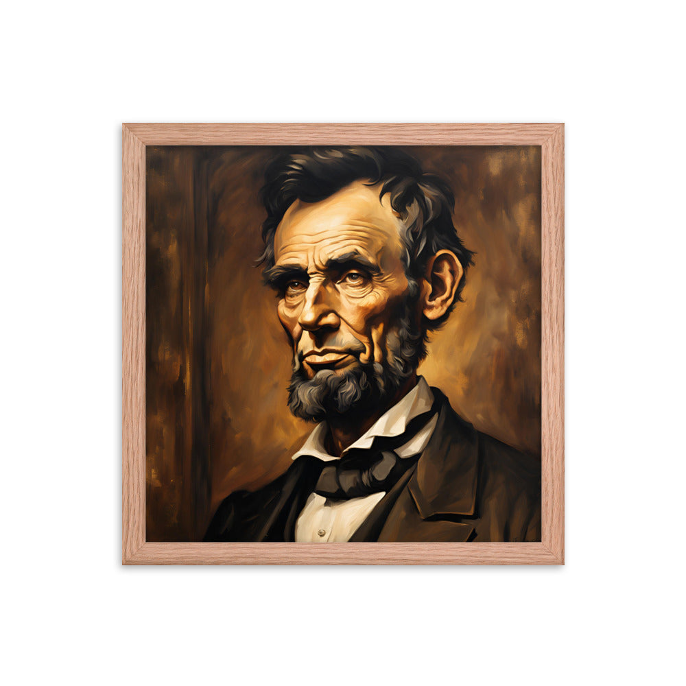 Abraham Lincoln Portrait on Matte Paper Framed Poster MECHANOID LABS