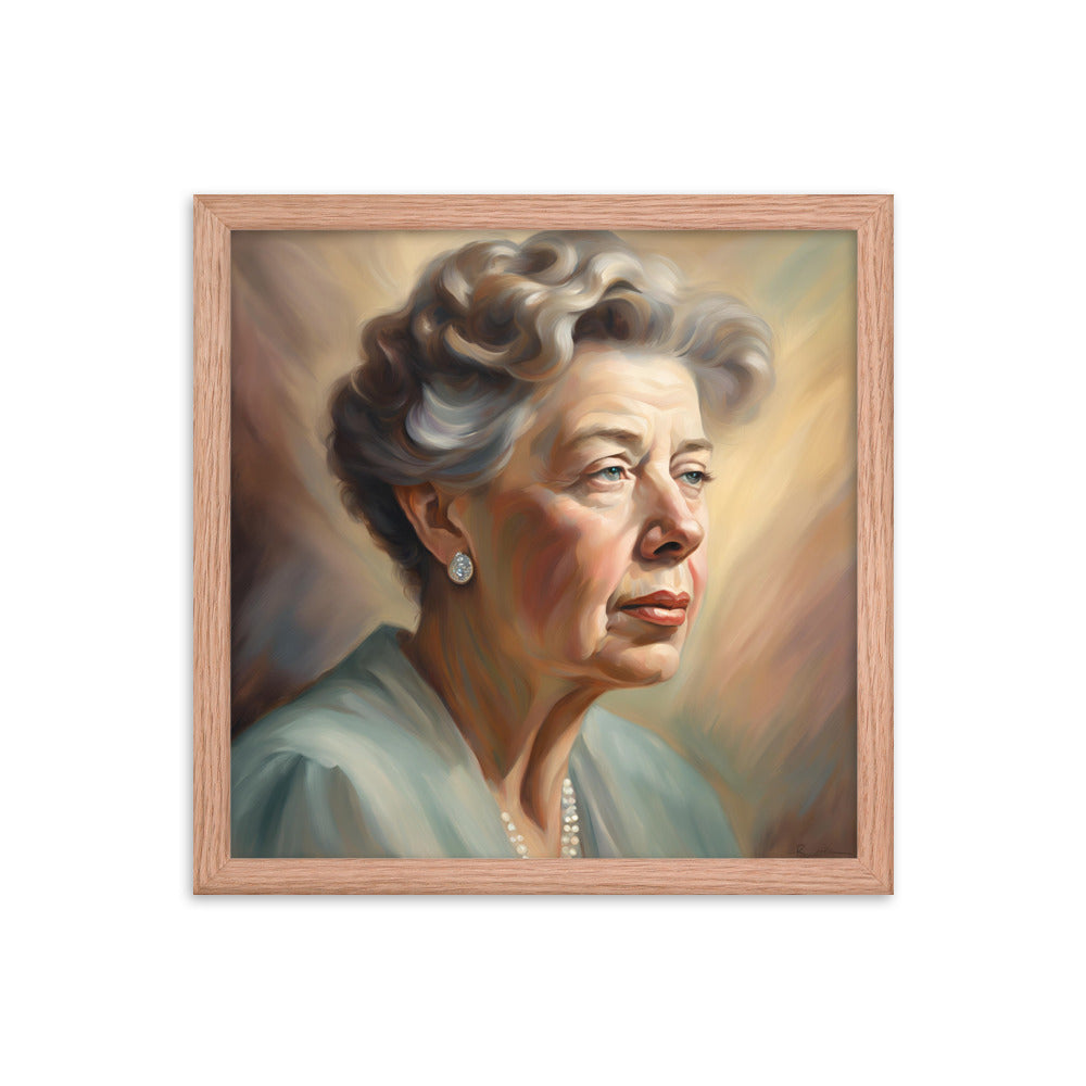 Eleanor Roosevelt Portrait on Matte Paper Framed Poster MECHANOID LABS