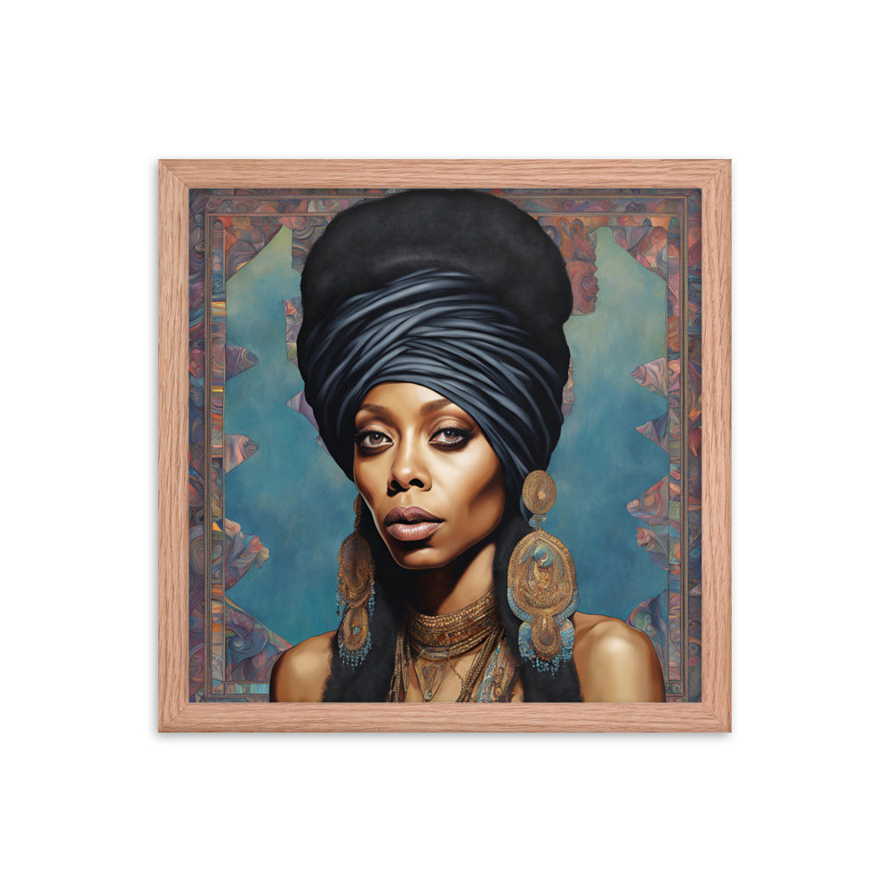 Erykah Badu Portrait on Matte Paper Framed Poster MECHANOID LABS