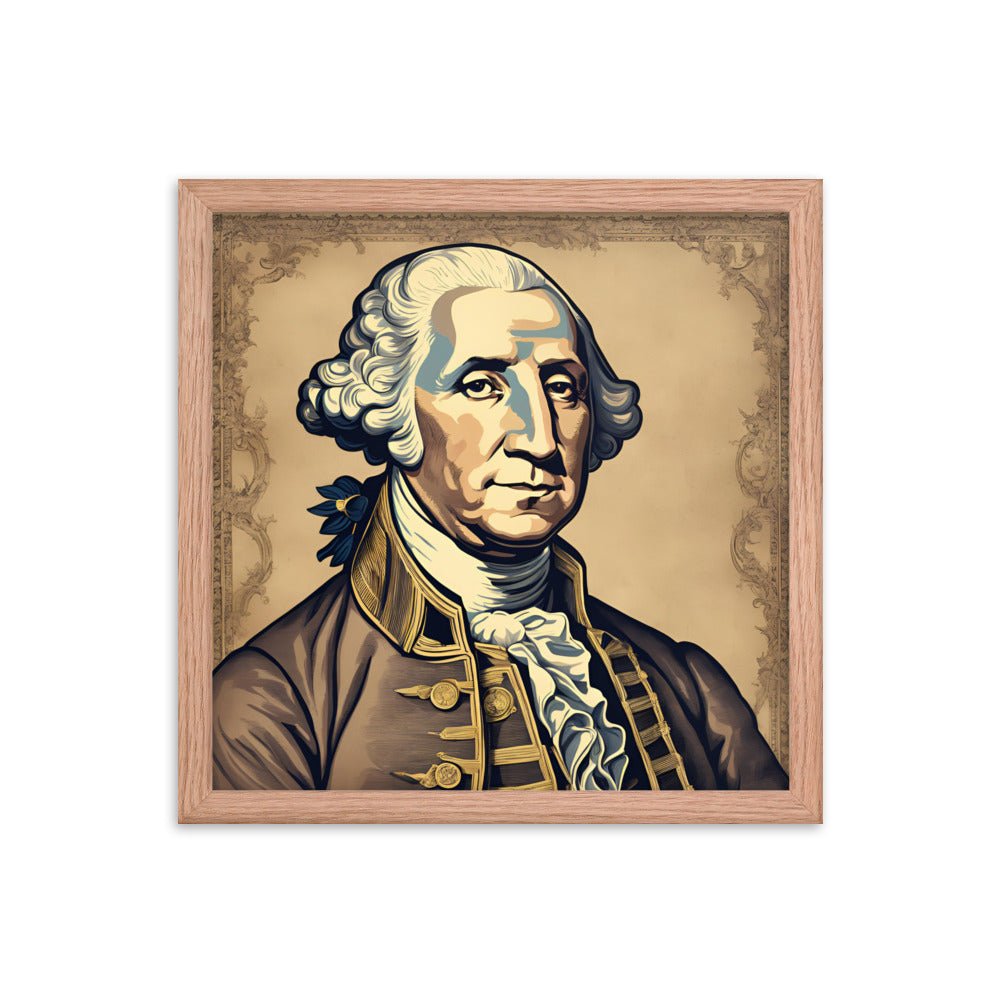 George Washington Portrait on Matte Paper Framed Poster MECHANOID LABS