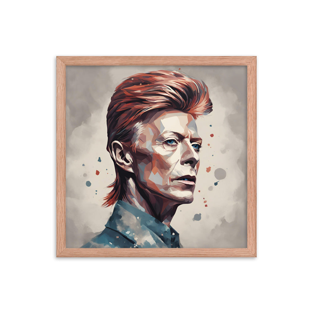 David Bowie Portrait on Matte Paper Framed Poster MECHANOID LABS
