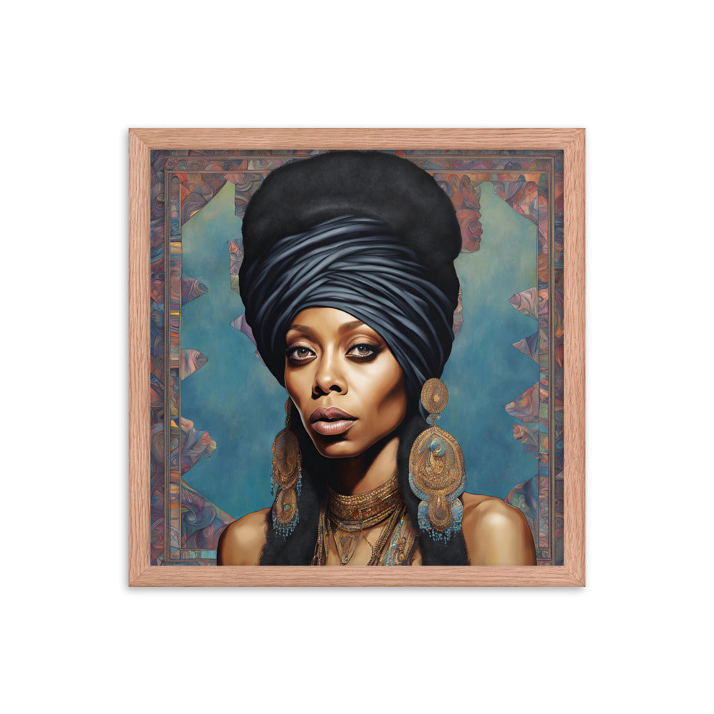 Erykah Badu Portrait on Matte Paper Framed Poster MECHANOID LABS
