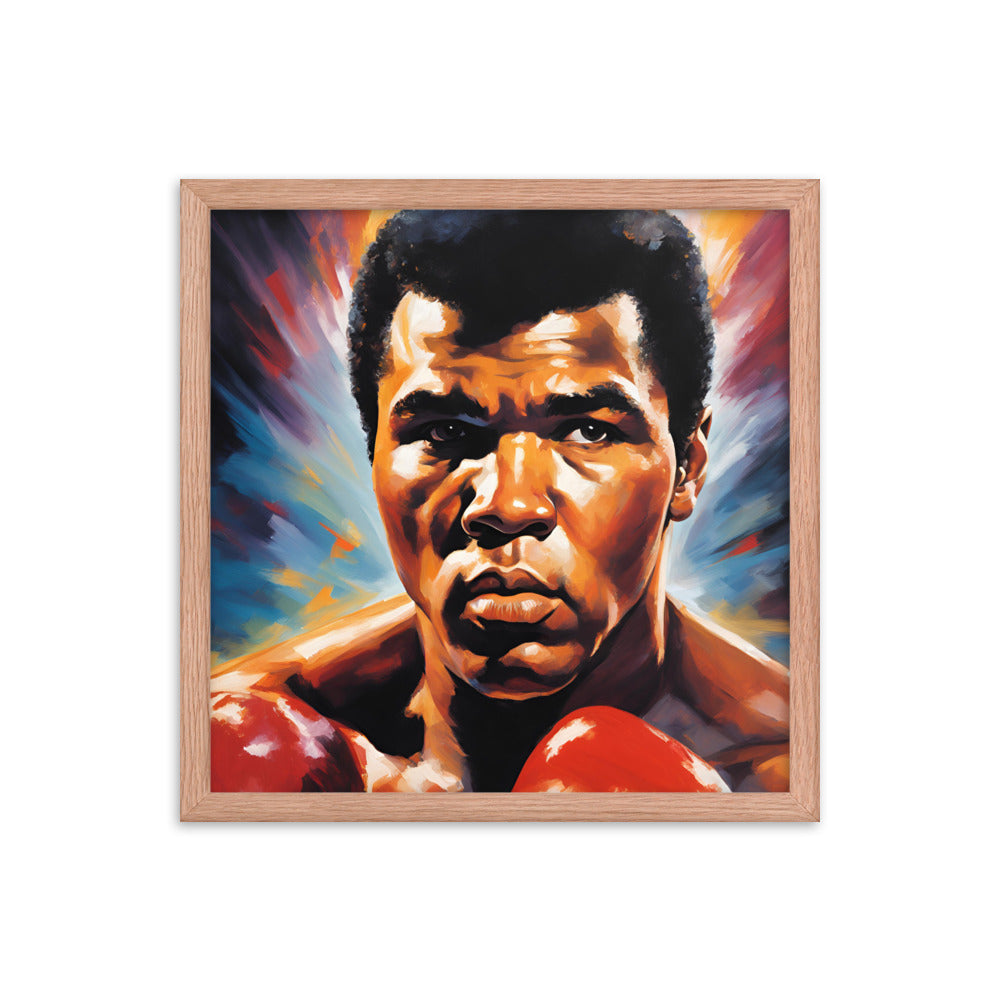 Muhammad Ali Portrait on Matte Paper Framed Poster MECHANOID LABS
