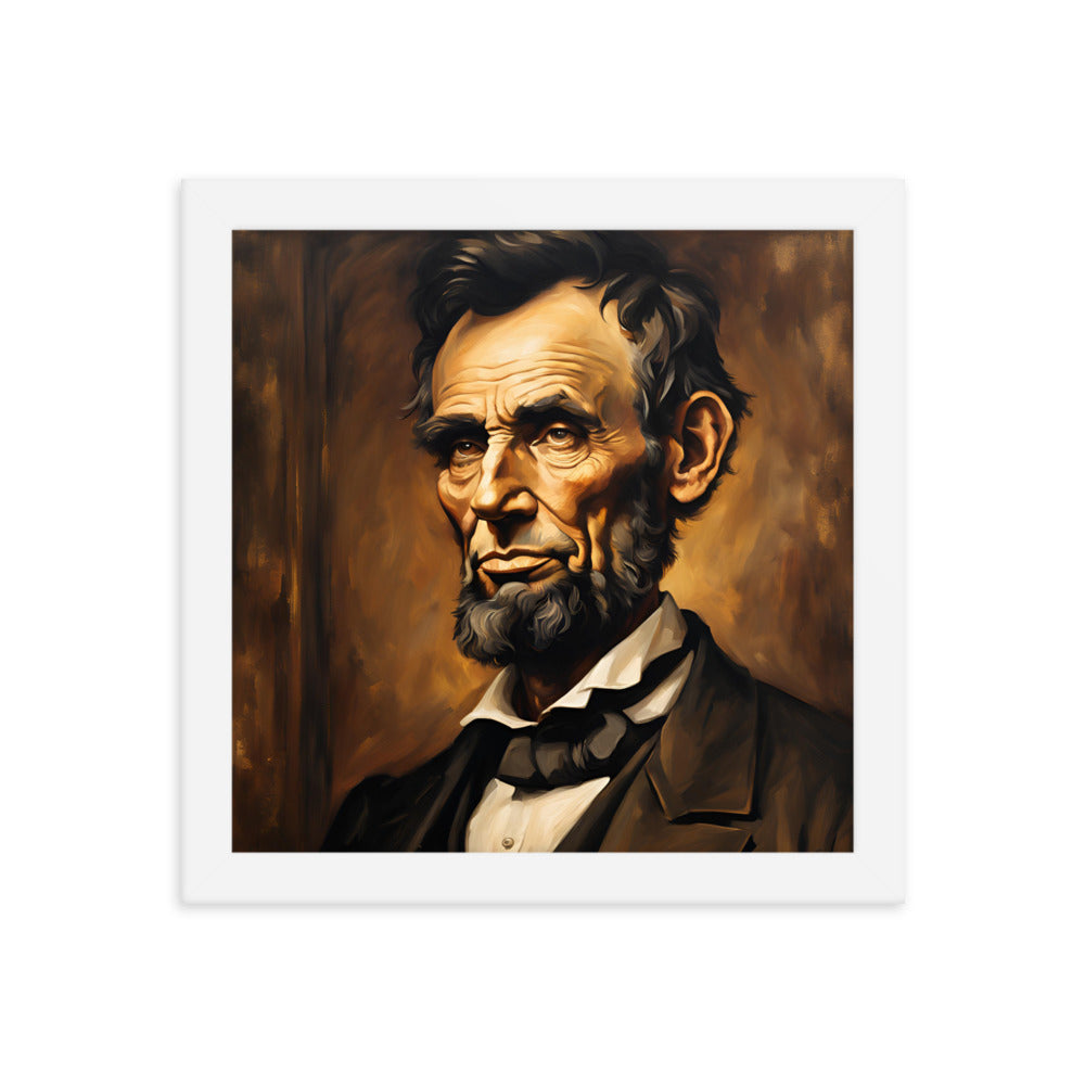 Abraham Lincoln Portrait on Matte Paper Framed Poster MECHANOID LABS