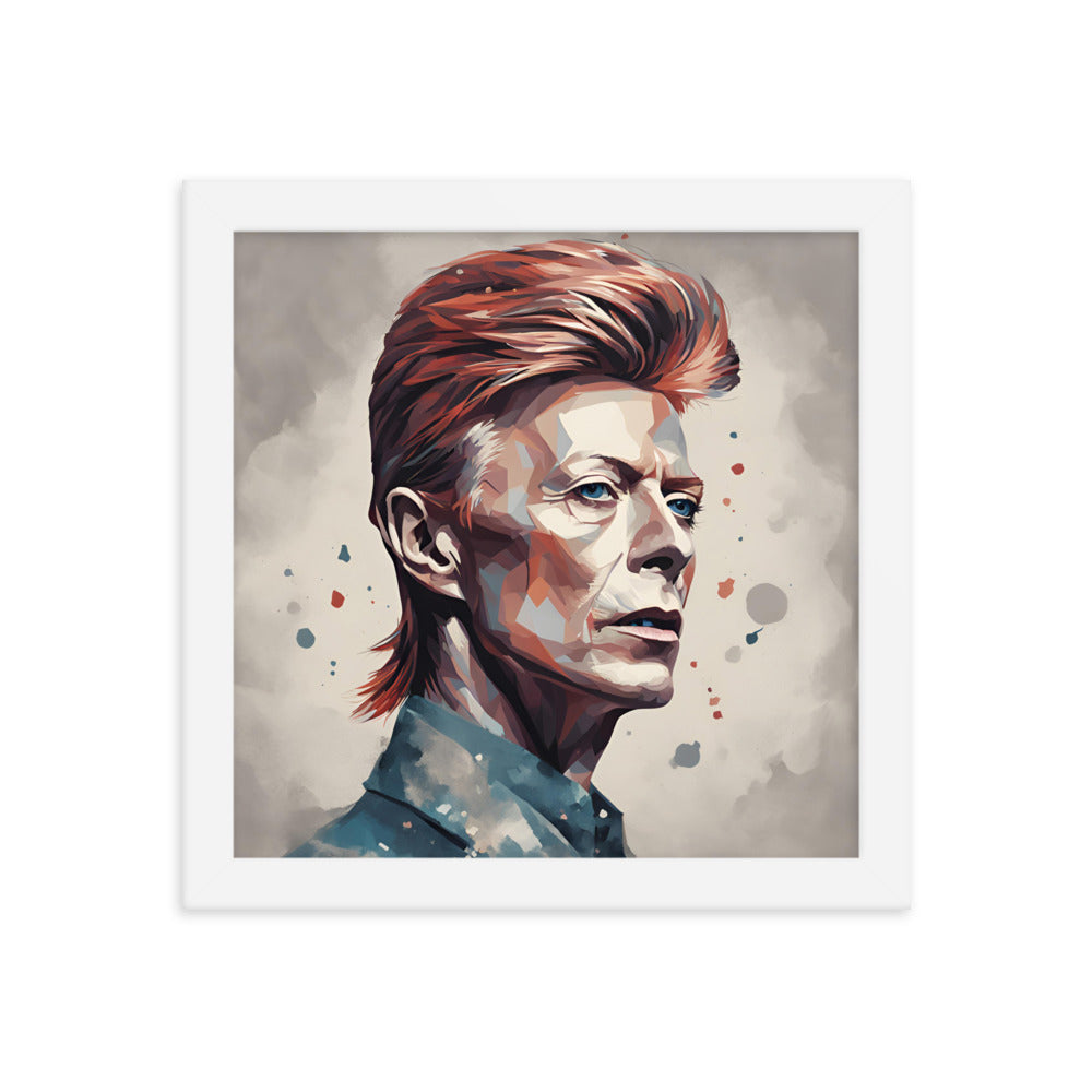 David Bowie Portrait on Matte Paper Framed Poster MECHANOID LABS