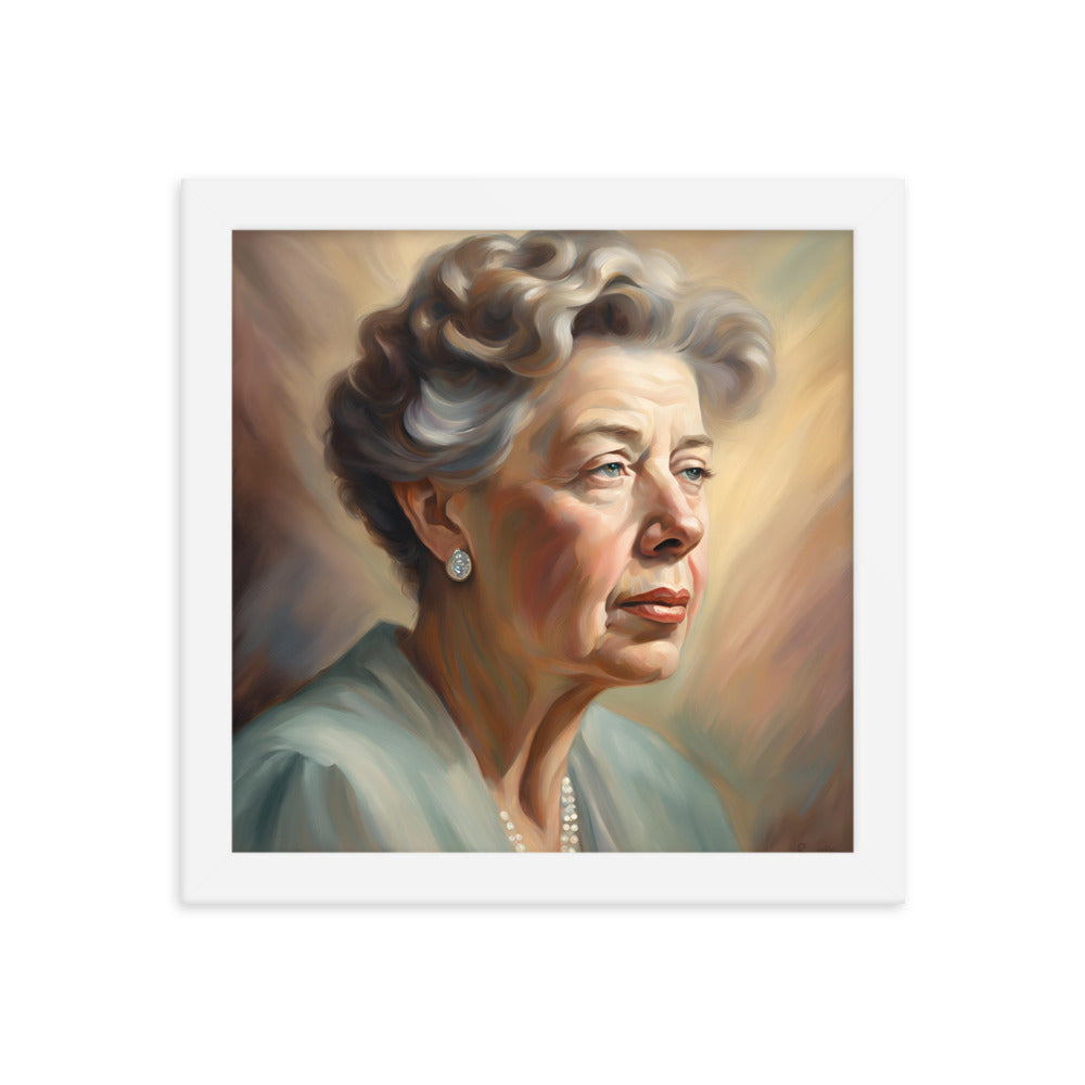 Eleanor Roosevelt Portrait on Matte Paper Framed Poster MECHANOID LABS