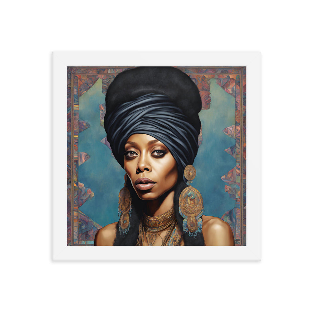 Erykah Badu Portrait on Matte Paper Framed Poster MECHANOID LABS