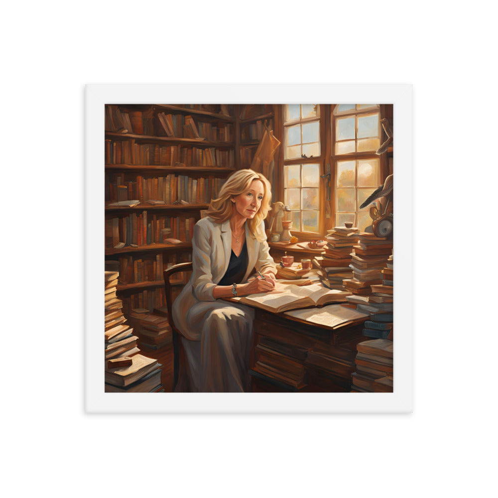 J. K. Rowling Portrait on Matte Paper Framed Poster MECHANOID LABS