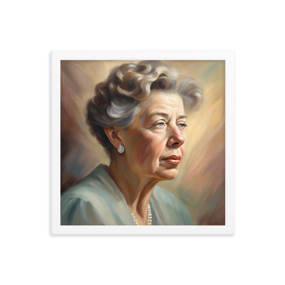 Eleanor Roosevelt Portrait on Matte Paper Framed Poster MECHANOID LABS