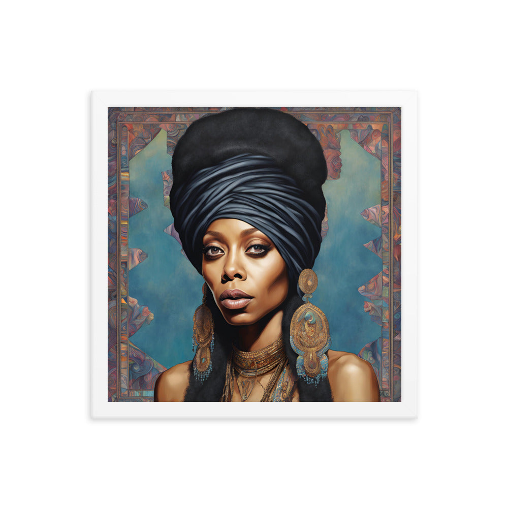 Erykah Badu Portrait on Matte Paper Framed Poster MECHANOID LABS