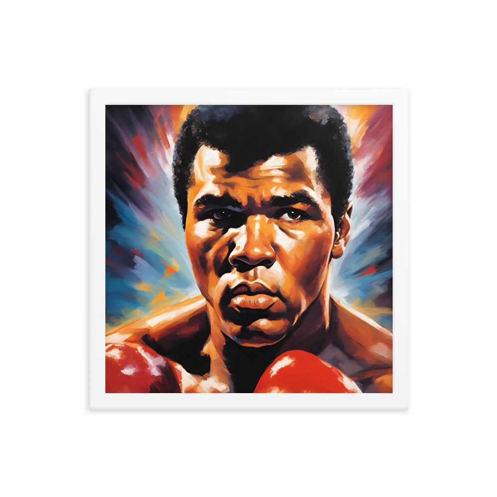 Muhammad Ali Portrait on Matte Paper Framed Poster MECHANOID LABS
