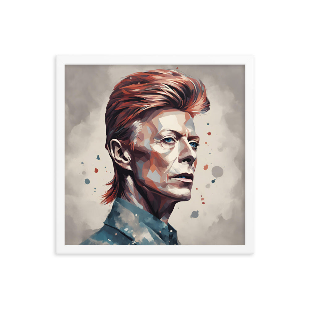David Bowie Portrait on Matte Paper Framed Poster MECHANOID LABS