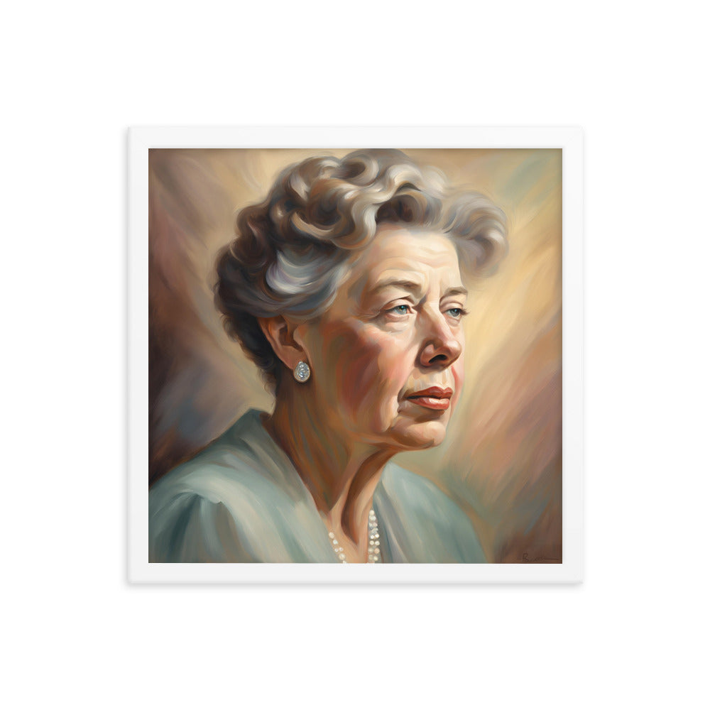 Eleanor Roosevelt Portrait on Matte Paper Framed Poster MECHANOID LABS