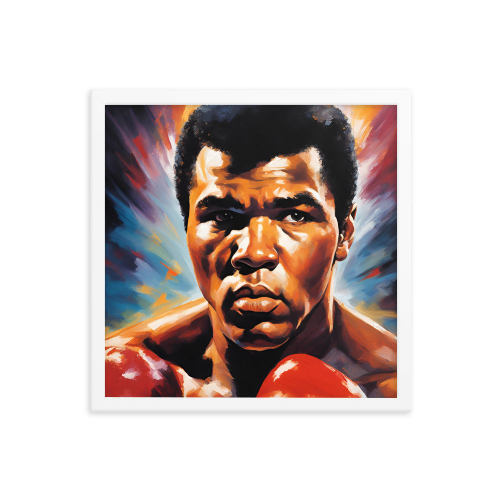 Muhammad Ali Portrait on Matte Paper Framed Poster MECHANOID LABS