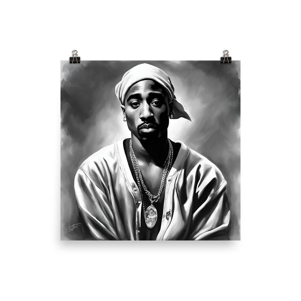 Tupac Portrait on Matte Paper Poster MECHANOID LABS