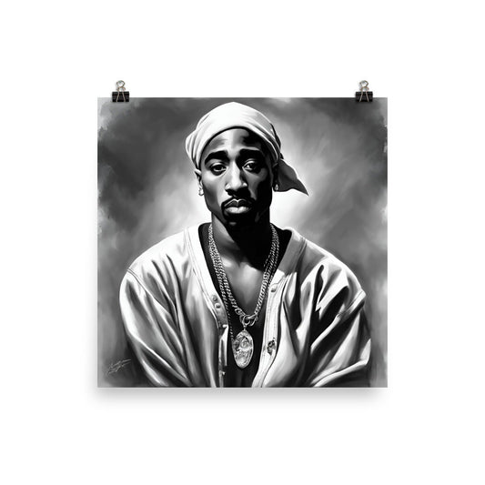 Tupac Portrait on Matte Paper Poster MECHANOID LABS
