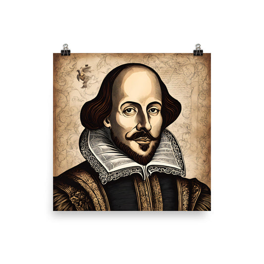William Shakespeare Portrait on Matte Paper Poster MECHANOID LABS