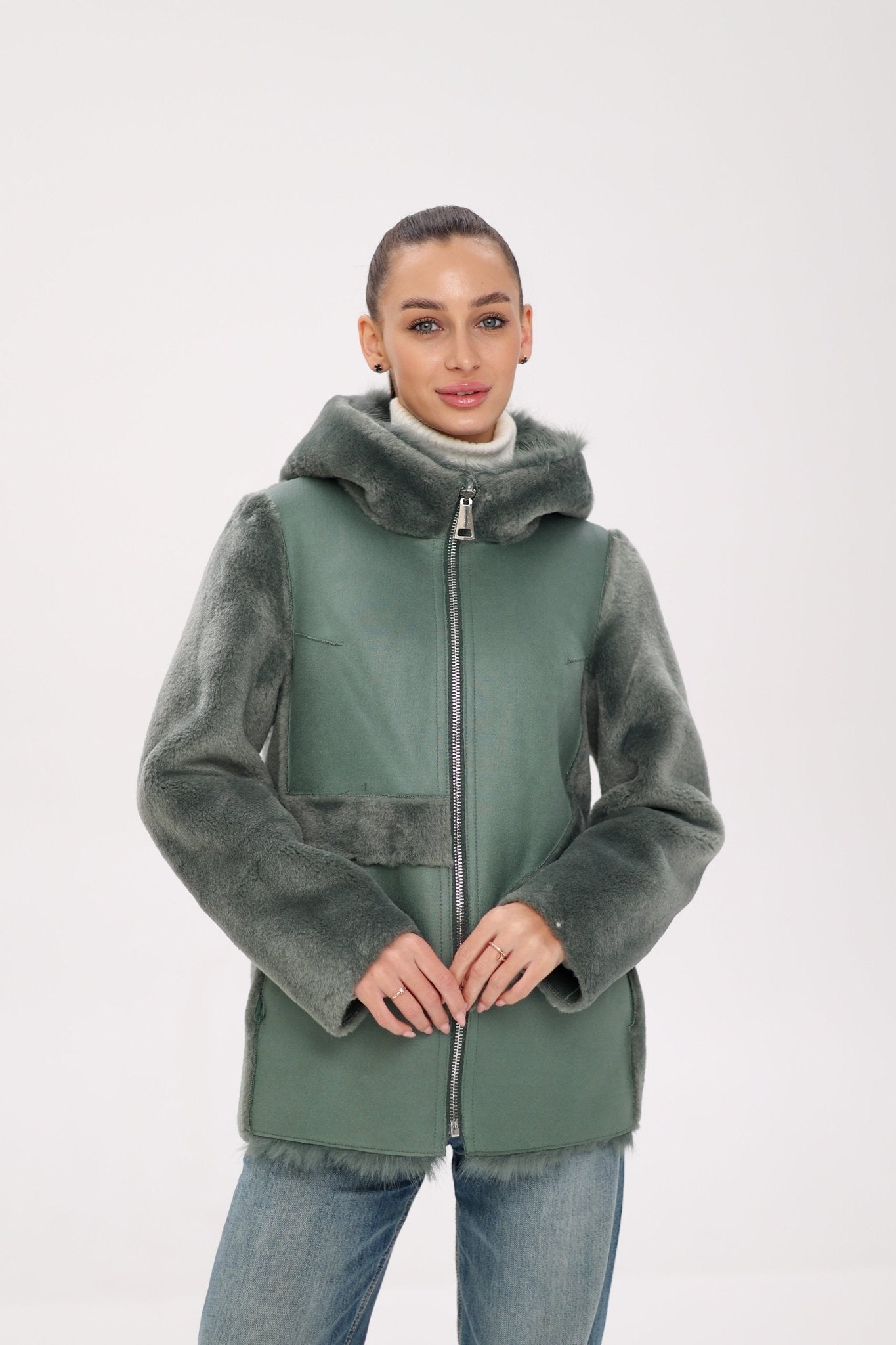 ⇆ Reversible Hooded Wool Blend Jacket - International Shopping