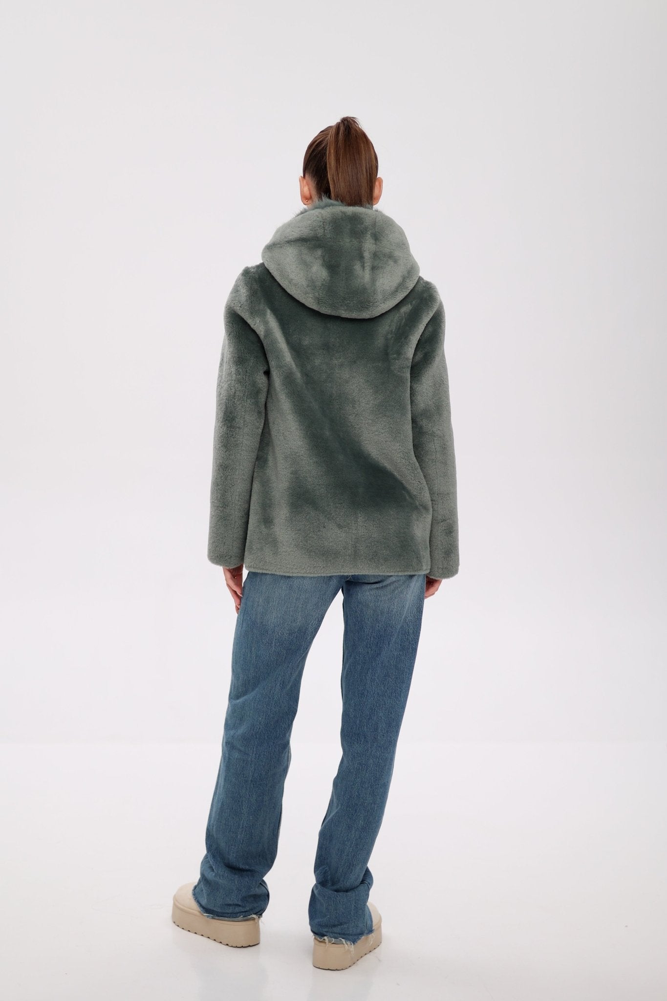 ⇆ Reversible Hooded Wool Blend Jacket - International Shopping