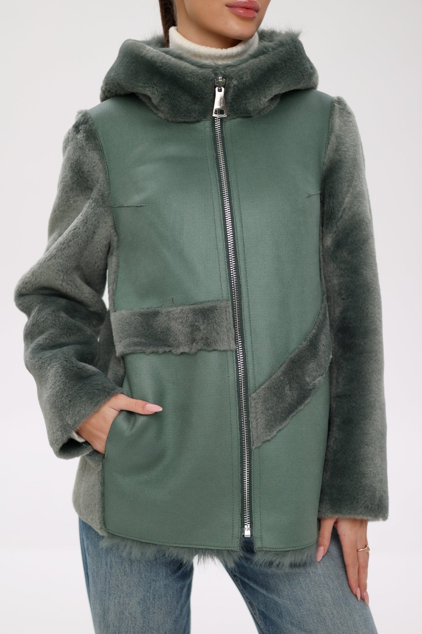 ⇆ Reversible Hooded Wool Blend Jacket - International Shopping