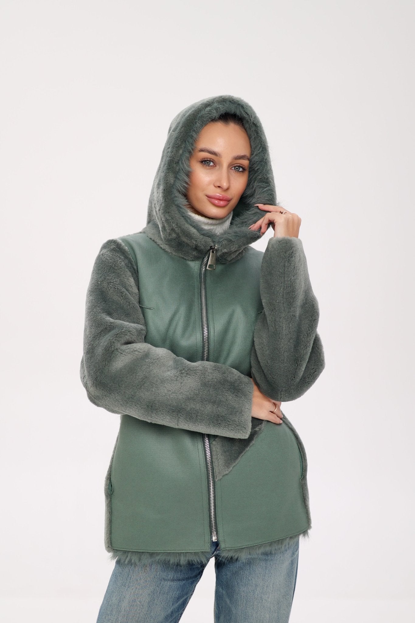 ⇆ Reversible Hooded Wool Blend Jacket - International Shopping