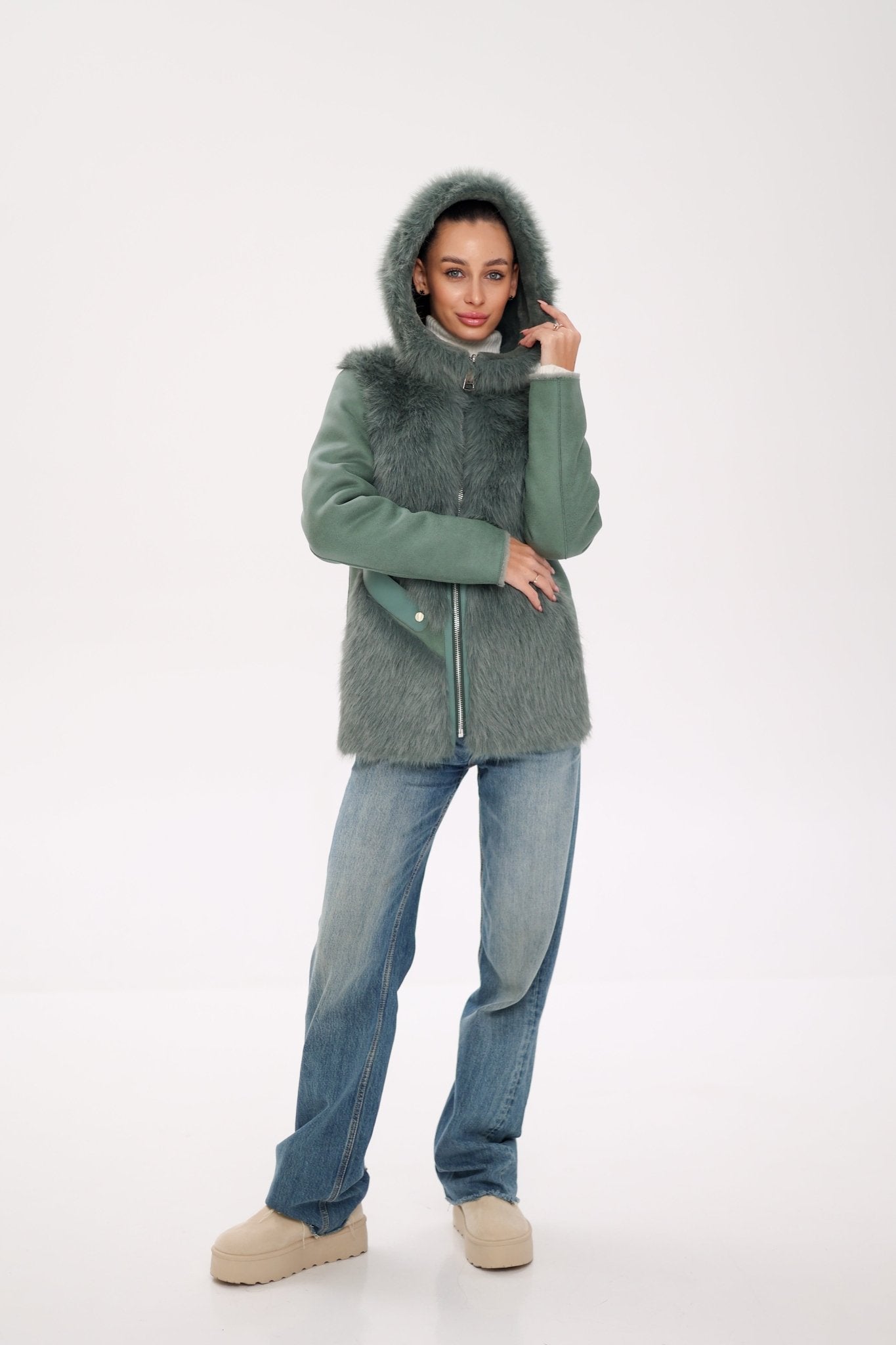 ⇆ Reversible Hooded Wool Blend Jacket - International Shopping