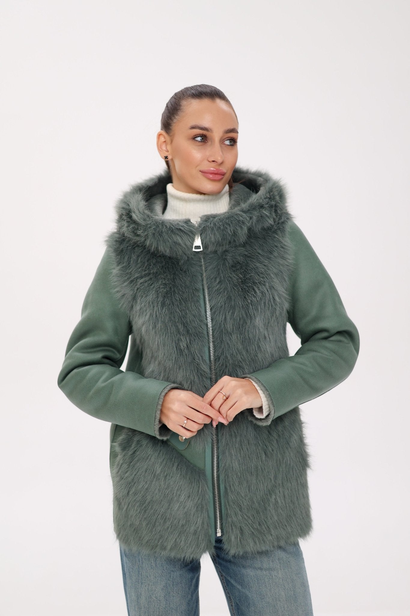 ⇆ Reversible Hooded Wool Blend Jacket - International Shopping